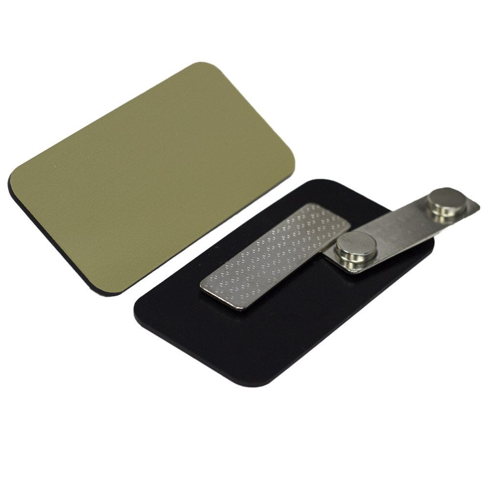 Name Tag / Badge Blanks - 50 Pack - 1-1/2" X 3" (Brushed Gold) Round Corners, White Pin Backing
