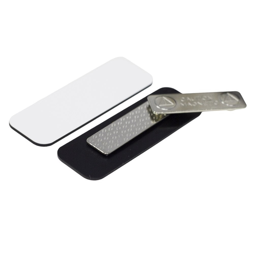 Name Tag / Badge Blanks - 50 Pack - 1" X 3" (White) Round Corners, White Pin Backing