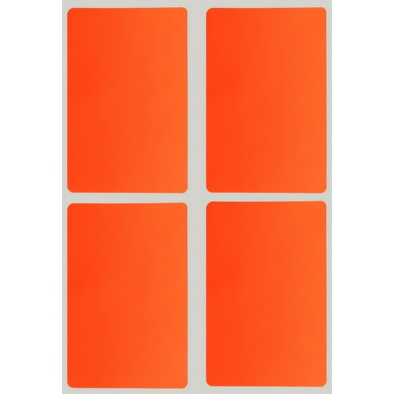 Name Tag Labels to Write on 3 X 2 inch, Rectangular Neon Red Label Stickers Sheets - 200 Pack by Royal Green