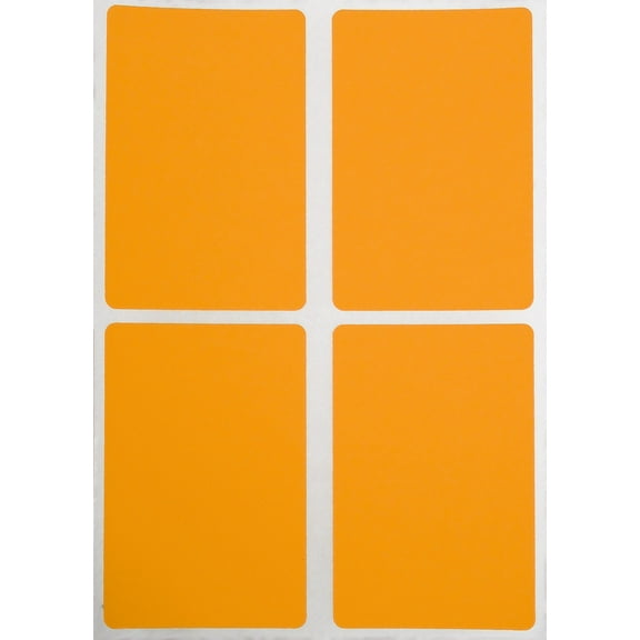 Name Tag Labels to Write on 3 X 2 inches, Rectangular Neon Orange Label Stickers Sheets - 200 Pack by Royal Green
