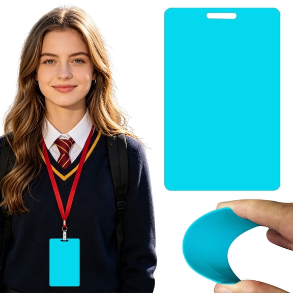 Name Tag Lanyards with Id Holder,Plastic ID Badge Cards,Blank Credit Cards,Hanging Badge Cards,Color Coding Tags,Graphic Quality Yellow Plastic Cards for Photo ID Badge Printers