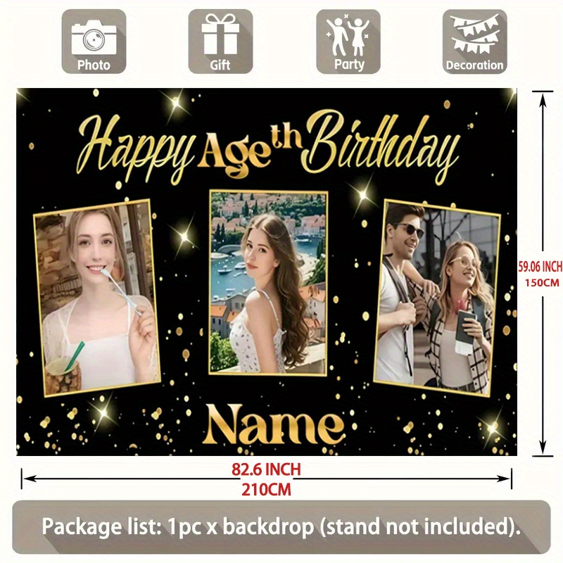 Name Text exclusive personalized customization, Happy Age th Birthday ...