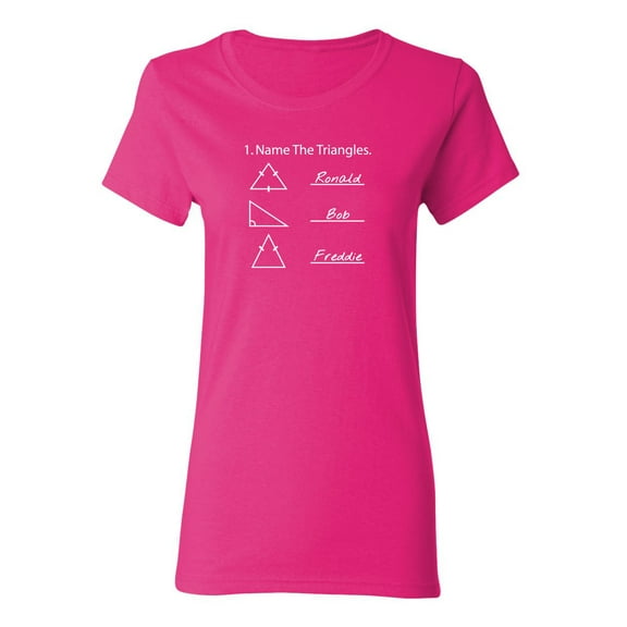 Name The Triangles Sarcastic Novelty Gift Idea Adult Humor Funny Women's Casual Tees