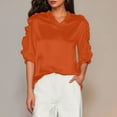 thumbnail image 1 of Name Women's Summer Solid Color Short Sleeve Ruffle Collar V Neck Blouse Womens Neck Long Sleeve Thermal Shirts Tech Pack Tops Long Sleeve for Women Long Sleeve Undershirts for Women Women's Layering, 1 of 6