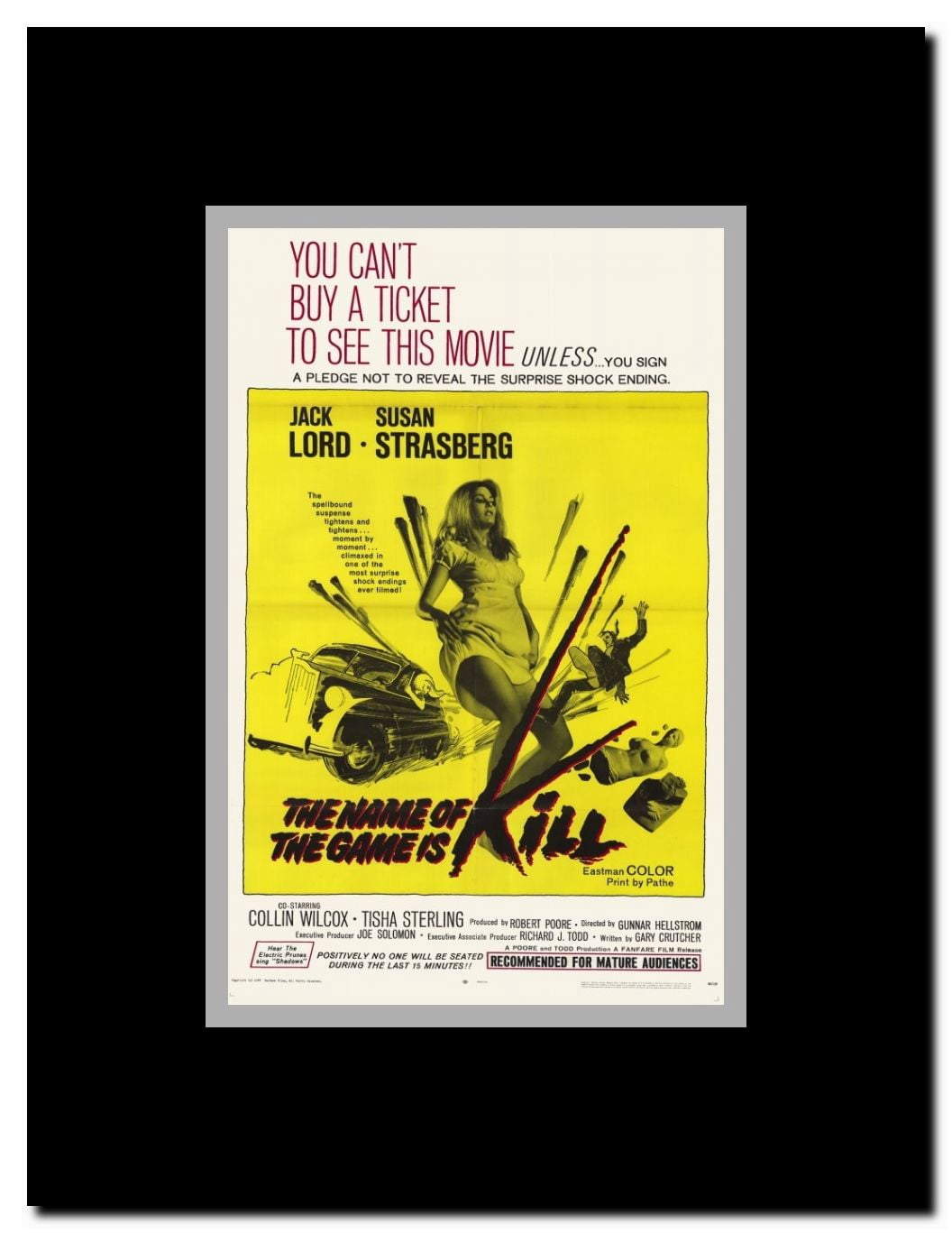 Name of the Game Is Kill Framed Movie Poster