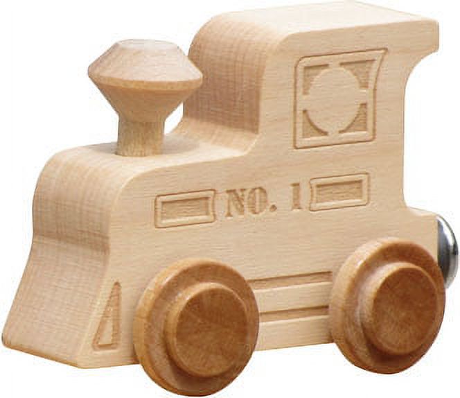 Maple Landmark NameTrain Pastel Letter Car – Wooden Magnetic Toy Train Letter, 6 Colors, Made In USA (Green)