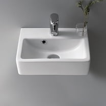 CeraStyle 001400-U-One Hole Mini Rectangle Ceramic Wall Mounted/Vessel Sink White