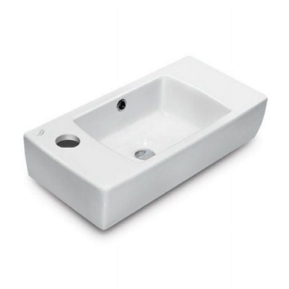 Nameeks 001600-U-One Hole Cerastyle 19-7/10" Ceramic Wall Mounted Bathroom Sink - White