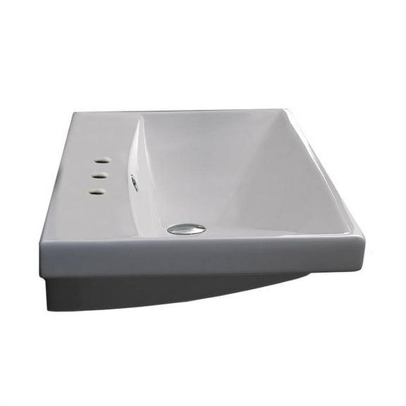 Nameeks 032000-U-Three Hole Elite 23-5/8" Ceramic Wall Mounted/Drop In Bathroom Ramp Sink
