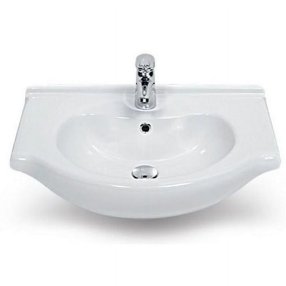 Nameeks 066200-U-One Hole Cerastyle 17" Ceramic Wall Mounted Bathroom Sink - White