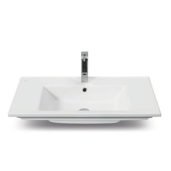Nameeks 067600-U-One Hole Cerastyle 40" Ceramic Wall Mounted Bathroom Sink - White