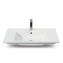 Nameeks 067600-U-One Hole Cerastyle 40" Ceramic Wall Mounted Bathroom Sink - White