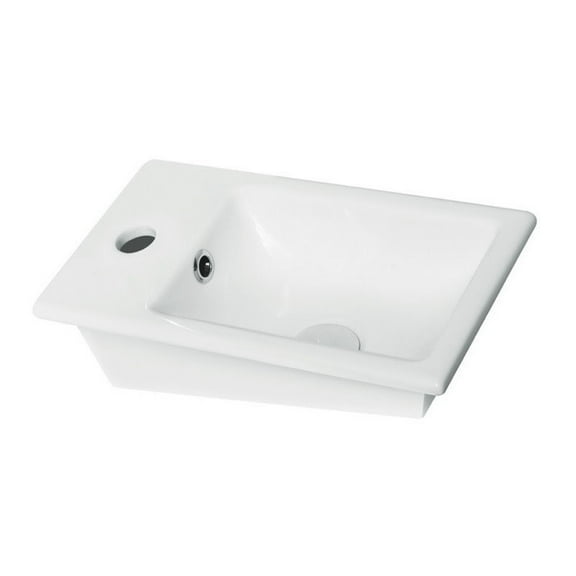 Nameeks 071000-U-One Hole Mini 15-3/4" Ceramic Drop In Bathroom Sink - White