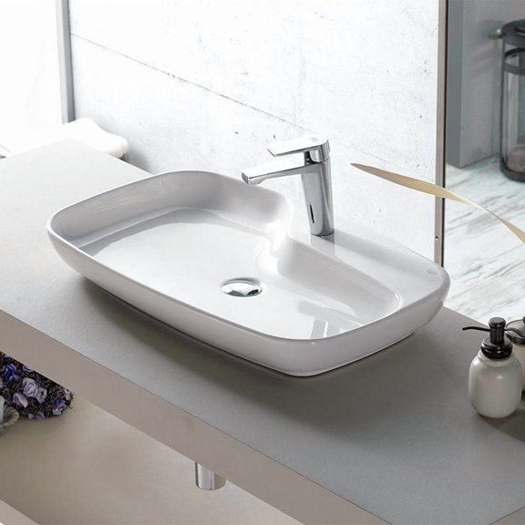 Nameeks CeraStyle 074400-U-One Hole Cerastyle 28-3/5" Ceramic Bathroom Sink For Vessel