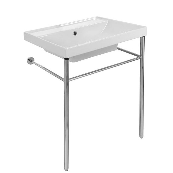 Nameeks Scarabeo 3004-CON-No Hole Scarabeo 24-1/5" Ceramic Bathroom Sink For Console