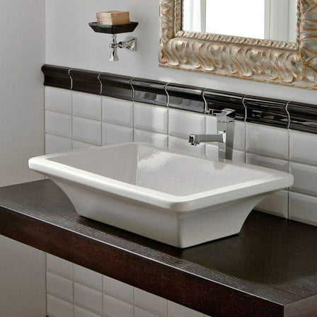 Nameeks 4002-No Hole Scarabeo 23-5/8" Ceramic Vessel Bathroom Sink - White