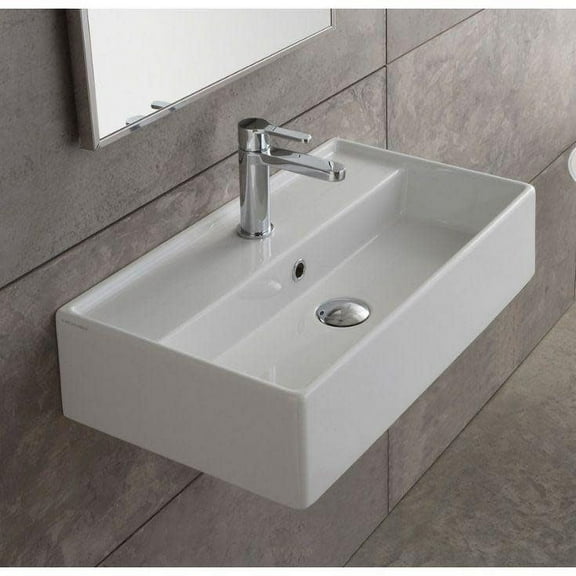 Nameeks 5001-One Hole Scarabeo Teorema 16-1/8" Ceramic Wall Mounted / Vessel Bathroom Sink