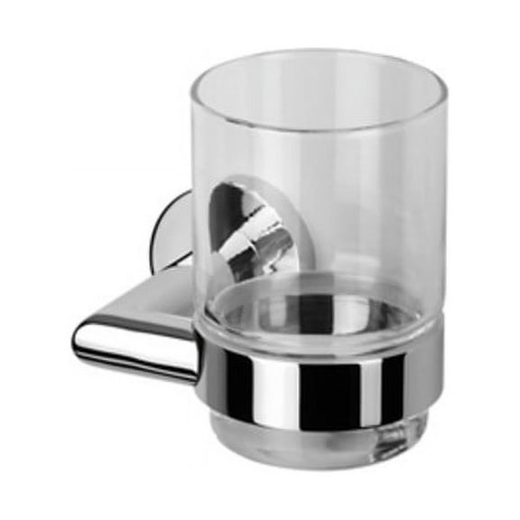 Nameeks 6502-02 Geesa Clear Glass Tumbler And Holder - Chrome