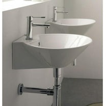 Nameeks 8010/R-One Hole Scarabeo 17" Ceramic Wall Mounted / Vessel Bathroom Sink - White
