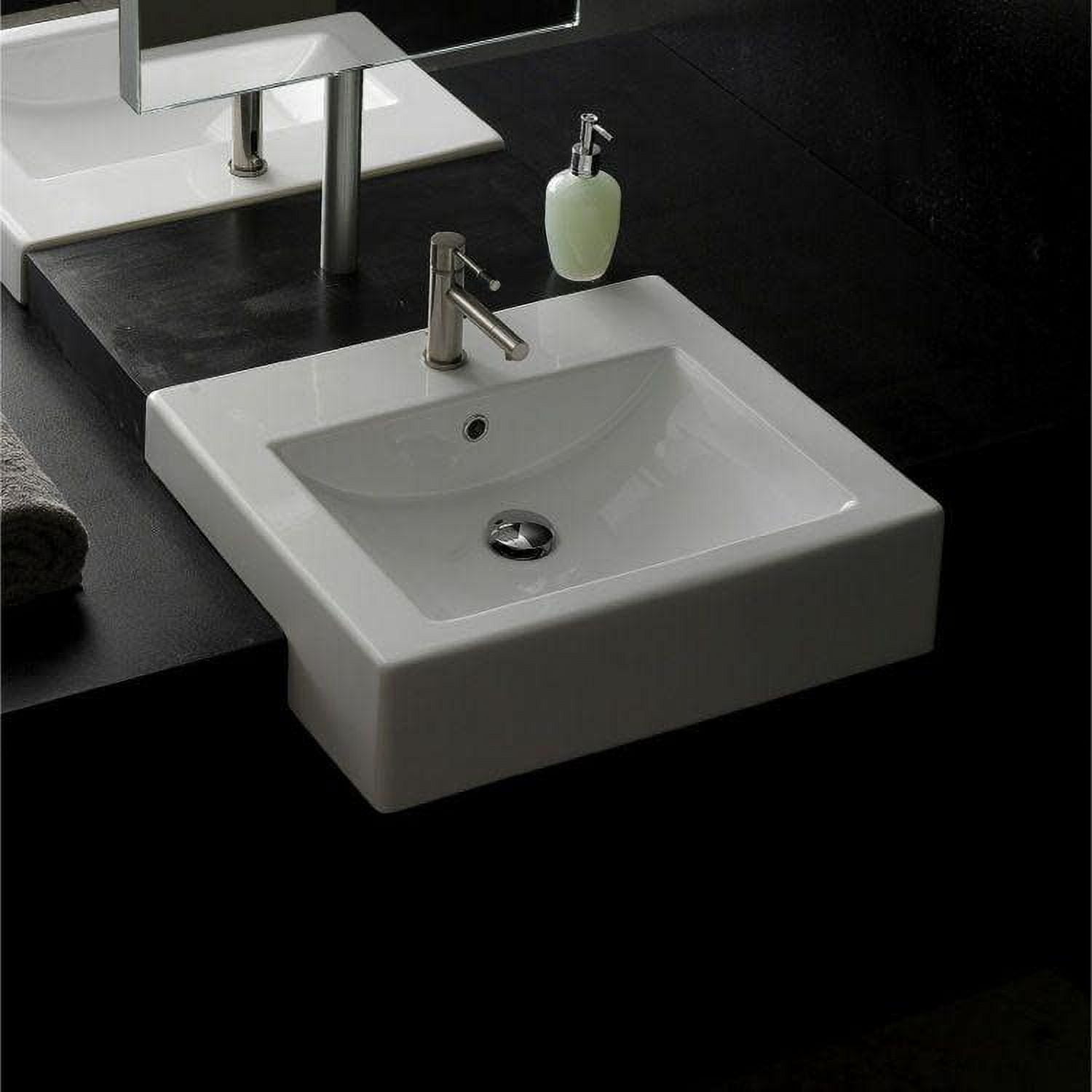 Nameeks Scarabeo 8025/D-One Hole Scarabeo 20-1/8" Ceramic Drop In Bathroom Sink - White