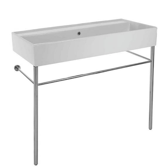 Nameeks Scarabeo 8031/R-100A-CON-No Hole Scarabeo 39 2/5" Ceramic Trough Style Bathroom