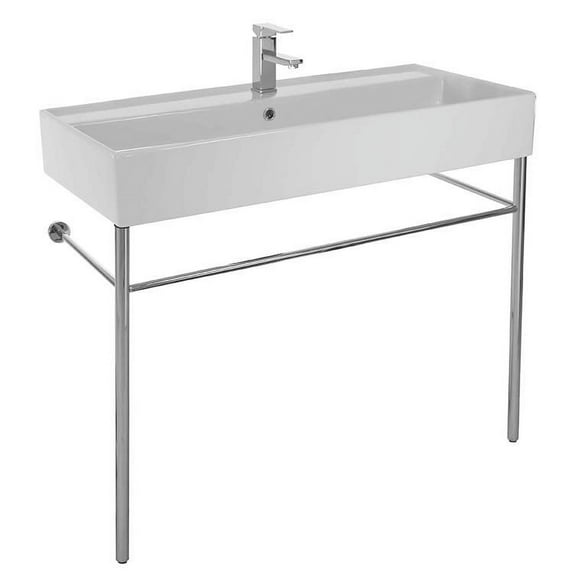 Nameeks Scarabeo 8031/R-100A-CON-One Hole Scarabeo 39 2/5" Ceramic Trough Style Bathroom
