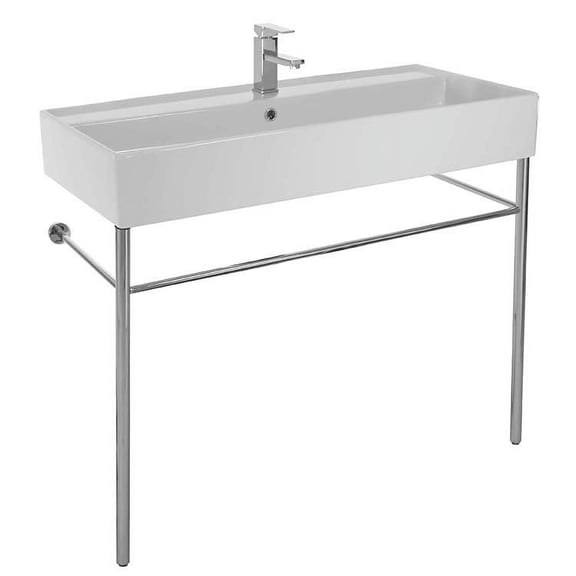 Nameeks Scarabeo 8031/R-100A-CON-One Hole Scarabeo 39 2/5" Ceramic Trough Style Bathroom