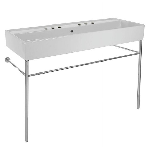 Nameeks Scarabeo 8031/R-120B-CON-Six Hole Scarabeo 47-1/5" Ceramic Trough Style Bathroom
