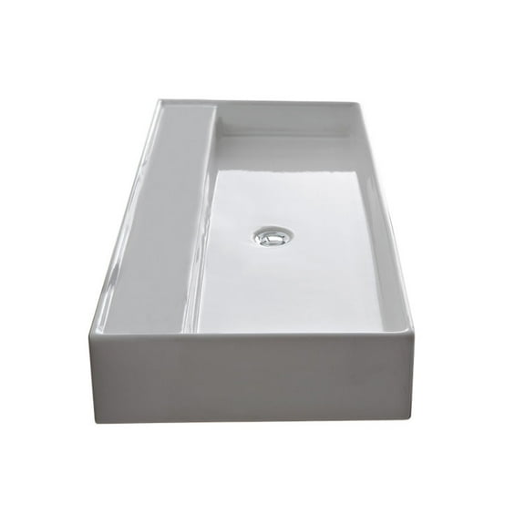 Nameeks 8031/R-120B-No Hole Scarabeo 47-1/4" Ceramic Bathroom Sink For Vessel Or Wall