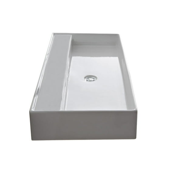 Nameeks 8031/R-120B-No Hole Scarabeo 47-1/4" Ceramic Bathroom Sink For Vessel Or Wall