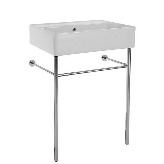 Nameeks Scarabeo 8031/R-60-CON-No Hole Scarabeo 23-3/5" Ceramic Bathroom Sink For Console