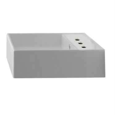 Nameeks 8031/R-Three Hole Scarabeo 18-1/4" Ceramic Wall Mounted / Vessel Bathroom Sink -