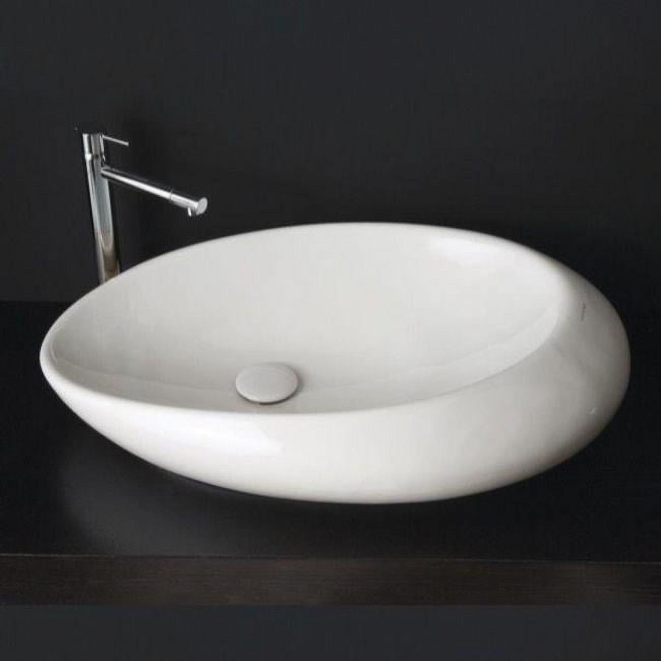 Nameeks 8601-No Hole Scarabeo 28" Ceramic Vessel Bathroom Sink - White - image 1 of 3