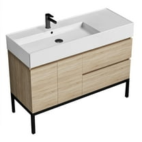 Nameeks Block-4818 Block 48" Free Standing Single Basin Vanity Set - Brown Oak