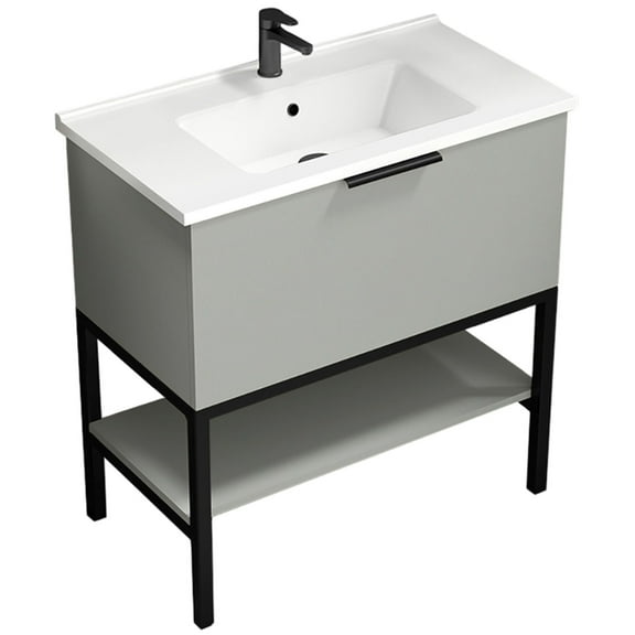 Nameeks Bodrum-3318 Bodrum 30" Free Standing Single Basin Vanity Set - Grey Mist