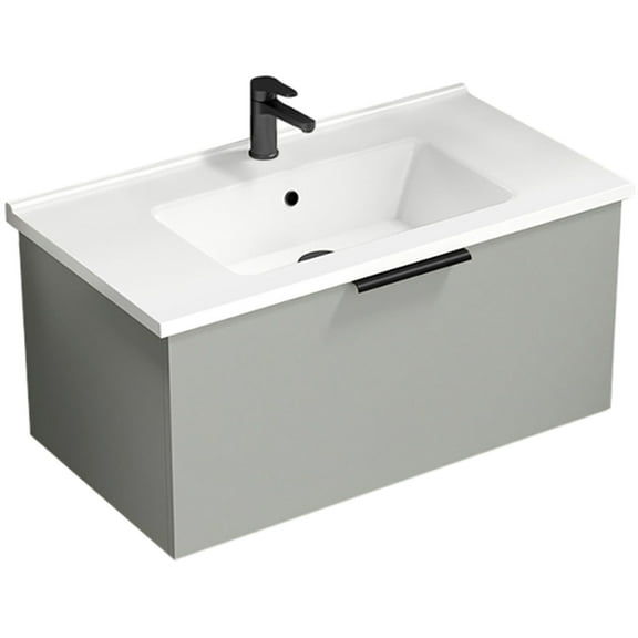 Nameeks Bodrum23 Bodrum 33" Wall Mounted Single Basin Vanity Set - Grey Mist
