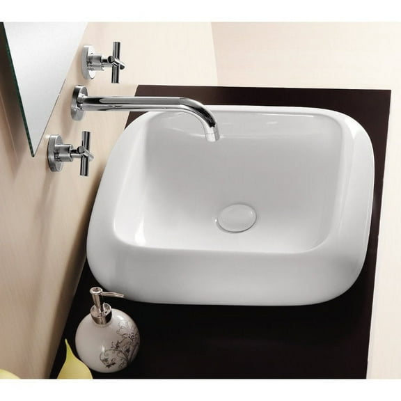 Nameeks Ca412 Caracalla 19-1/11" Ceramic Vessel Bathroom Sink - White