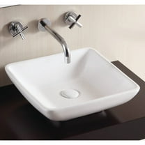 Nameeks Ca4322 Caracalla 16-1/6" Ceramic Vessel Bathroom Sink And 0 Faucet Holes - White
