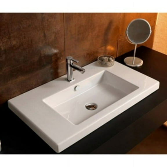 Nameeks Can02011-One Hole Tecla 31-1/2" Ceramic Wall Mounted / Drop In Bathroom Sink -