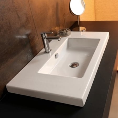 Nameeks Can03011-One Hole Tecla 39-3/8" Ceramic Wall Mounted / Drop In Bathroom Sink -