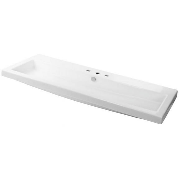 Nameeks Can05011a-Three Hole Tecla 47-1/4" Ceramic Wall Mounted / Drop In Bathroom Sink -