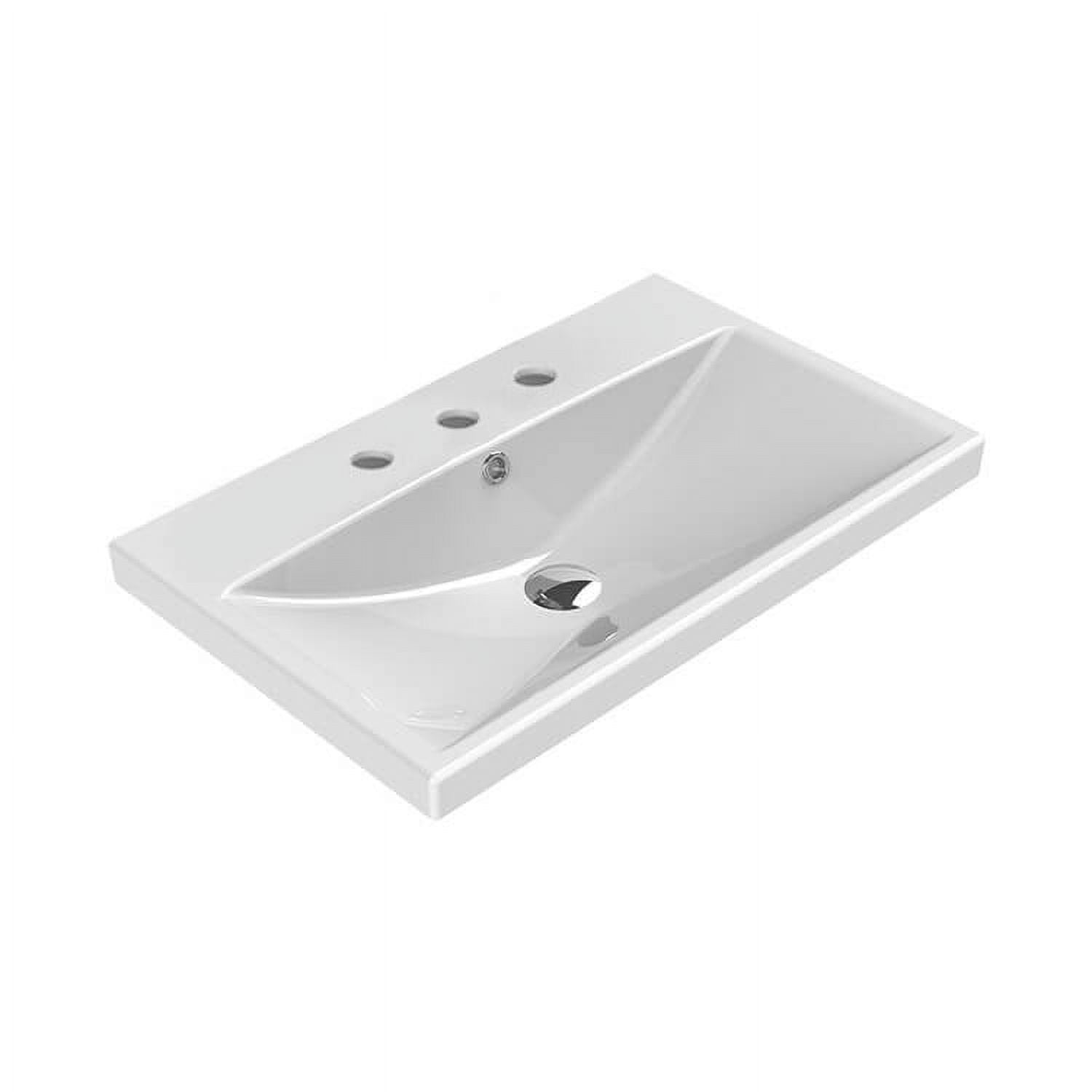 Elite 18'' White Ceramic Rectangular Wall-Mount Bathroom Sink