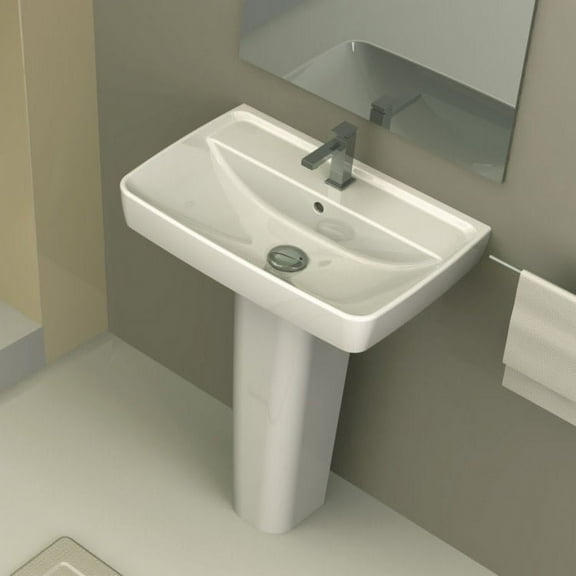 Nameeks Cerastyle 035100U-Ped-One Hole Duru 22-5/8" Rectangular Ceramic Pedestal Bathroom