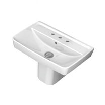 Nameeks Cerastyle 035100U-S-Ped-Three Hole Duru 22-5/8" Rectangular Ceramic Wall Mount /