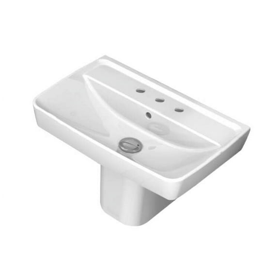 Nameeks Cerastyle 035100U-S-Ped-Three Hole Duru 22-5/8" Rectangular Ceramic Wall Mount /