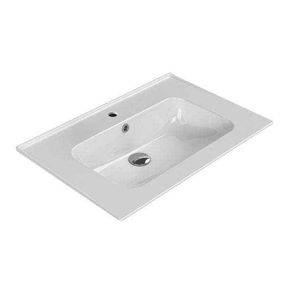 Nameeks Cerastyle 042200-U-One Hole Blue 27-5/8" Rectangular Ceramic Drop In/Wall Mounted