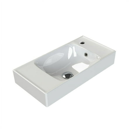 Nameeks Cerastyle 044400-U-One Hole Sharp 23-5/8" Rectangular Ceramic Drop In/Wall Mounted