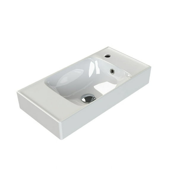 Nameeks Cerastyle 044400-U-One Hole Sharp 23-5/8" Rectangular Ceramic Drop In/Wall Mounted