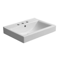 Nameeks Cerastyle 064200-U-Three Hole Mona 23-5/8" Rectangular Ceramic Drop In Or Wall