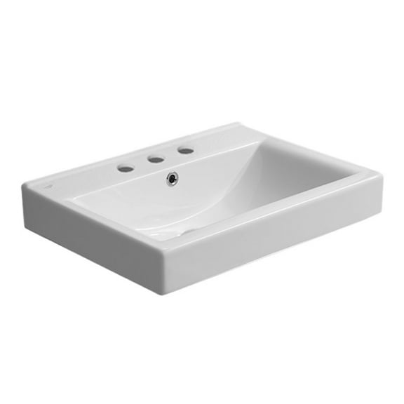 Nameeks Cerastyle 064200-U-Three Hole Mona 23-5/8" Rectangular Ceramic Drop In Or Wall